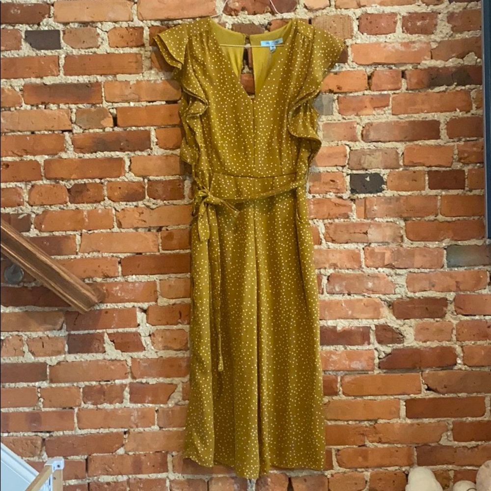 Marigold polka dot jumpsuit